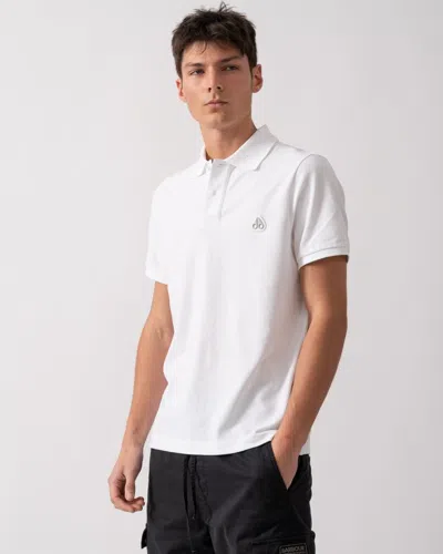 Moose Knuckles Everett Mens Polo Shirt In White