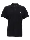 Moose Knuckles Black Polo With Classic Collar And Logo Patch On The Front