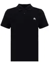 Moose Knuckles Black Polo With Classic Collar And Logo Patch On The Front In Black