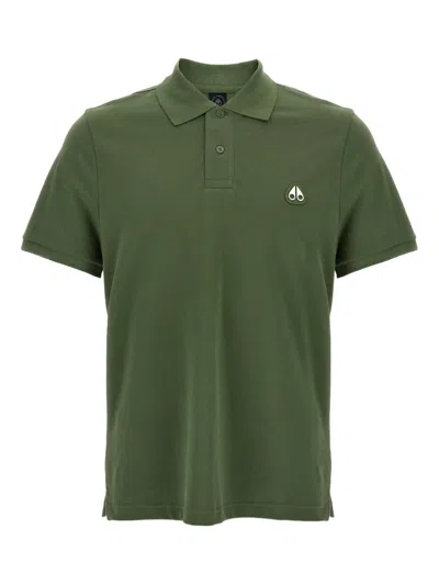 Moose Knuckles Short-sleeve Polo Shirt With Traditional Collar In Green