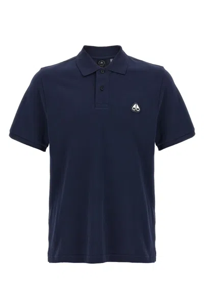 Moose Knuckles Everett Mens Polo Shirt In Blue