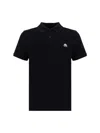Moose Knuckles Black Polo With Classic Collar And Logo Patch On The Front In Black