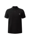 Moose Knuckles Black Polo With Classic Collar And Logo Patch On The Front In Black