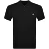 Moose Knuckles Black Polo With Classic Collar And Logo Patch On The Front In Black