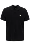 Moose Knuckles Black Polo With Classic Collar And Logo Patch On The Front In Black (black)