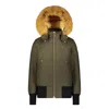 Moose Knuckles Exquisite Army Gold Debbie Bomber Jacket