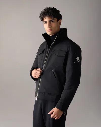 Moose Knuckles Falcon Down Trucker Jacket In Black