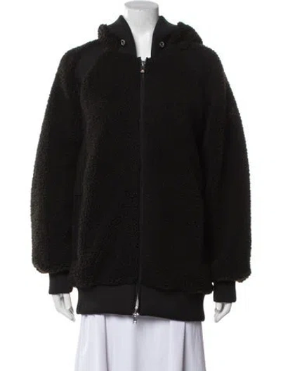 Pre-owned Moose Knuckles Faux Fur Jacket In Black