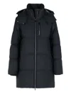 Moose Knuckles Faux Fur-trim Hooded Jacket In Blue