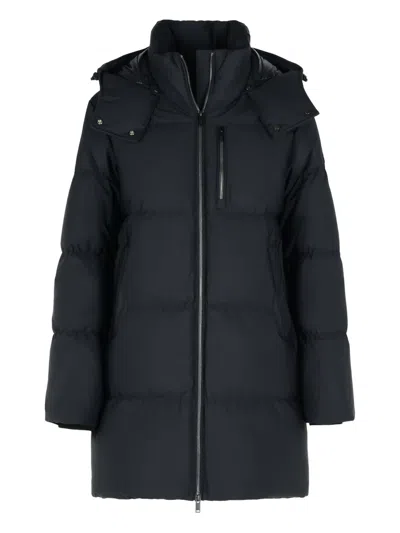 Moose Knuckles Faux Fur-trim Hooded Jacket In Blue
