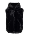 Moose Knuckles Faux-fur Zip-up Gilet In Black