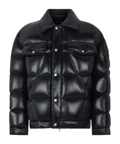 Moose Knuckles Faux-fur Collar Padded Jacket In Black