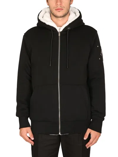 Moose Knuckles 'bunny' Black Cotton Blend Sweatshirt