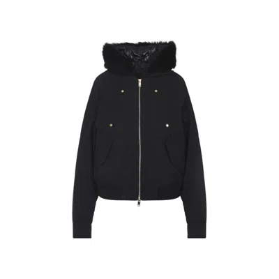 MOOSE KNUCKLES FITTED HOODED JACKET WITH PLUSH FUR TRIM AND METALLIC ACCENTS