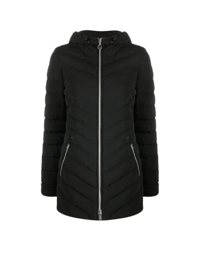 Moose Knuckles Flared Jacket With Diagonal Stitching In Black