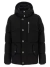 Moose Knuckles Forrestville Black Down Jacket With Fixed Hood And Logo Patch On The Sleeve In Cotton Blend Man In Black