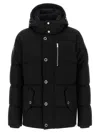 Moose Knuckles Forrestville Black Down Jacket With Fixed Hood And Logo Patch On The Sleeve In Cotton Blend Man In Black