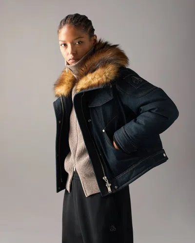 Moose Knuckles Frontier Denim & Down Trucker Jacket