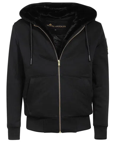 Moose Knuckles Full Zip Hoodie In Black