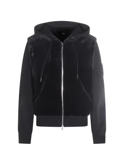 Moose Knuckles Fur Hooded Jacket In Black