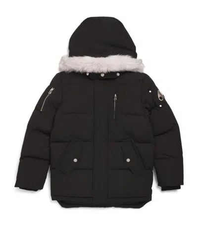 Moose Knuckles Kids' Fur-trim 3q Down Jacket (6-18 Years) In Black