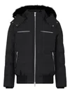 Moose Knuckles Navy Blue Polyester Cloud Bomber Down Jacket In Black