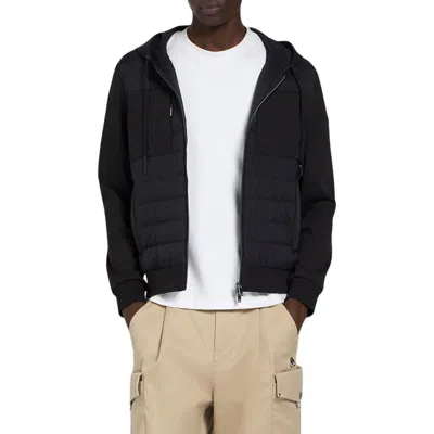 Moose Knuckles Garnier Air Down Hybrid Hooded Jacket In Black