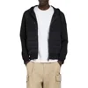 Moose Knuckles Garnier Air Down Hybrid Hooded Jacket In Black/black