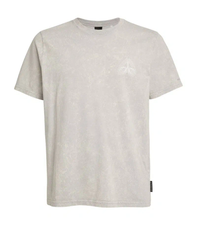 Moose Knuckles Geometric Logo T-shirt In Grey