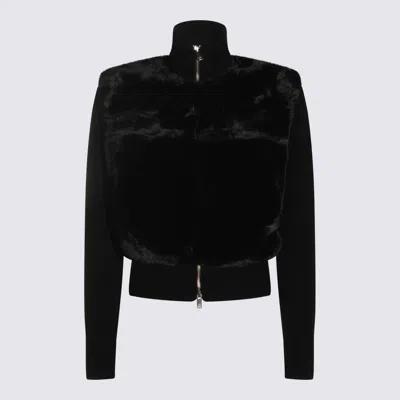 Moose Knuckles Modern Jacket With Faux Fur Panel In Black