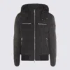 Moose Knuckles Navy Blue Polyester Cloud Bomber Down Jacket In Black