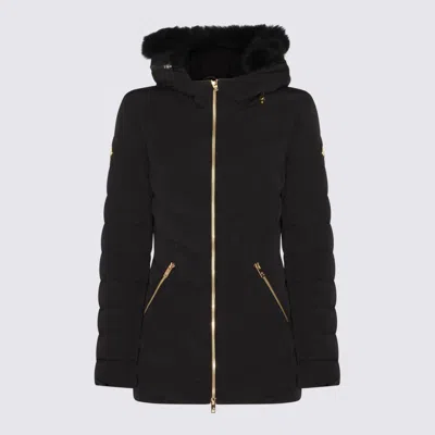 Moose Knuckles Black Nylon Down Jacket In Multi