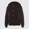 Moose Knuckles Black Down Jacket In Brown