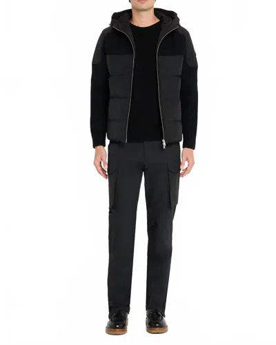 Moose Knuckles Glenvale Knit Hybrid Puffy Jacket In Black