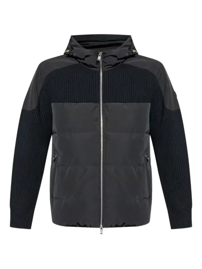 Moose Knuckles Glenvale Ribbed-panel Padded Jacket In Black