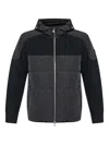 Moose Knuckles Hooded Jacket With Ribbed Texture And Zip Pockets In Black