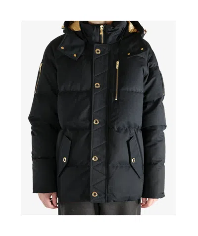 Moose Knuckles Gold 3q Zipped Jacket In Black