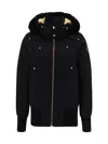 Moose Knuckles Womens Gold Debbie Bomber Neoshear In Blk W Blk Shearling