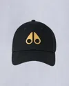 Moose Knuckles Gold Logo Icon Cap In Black