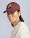 Moose Knuckles Gold Logo Icon Cap In Burgundy