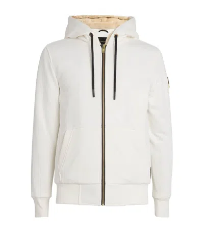 Moose Knuckles Gold Series Linden Bunny Zip-up Hoodie In White