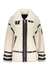 Moose Knuckles Golden Prairie Sheepskin Jacket In White
