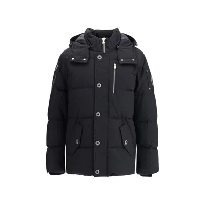Moose Knuckles High-collar Padded Jacket With Detachable Hood And Adjustable Cuffs In Black