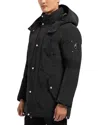 Moose Knuckles Granite Peak Hooded Shell Parka Coat In Black