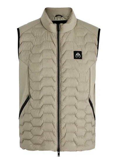 Moose Knuckles Granite Quilted Nylon Gilet In Green