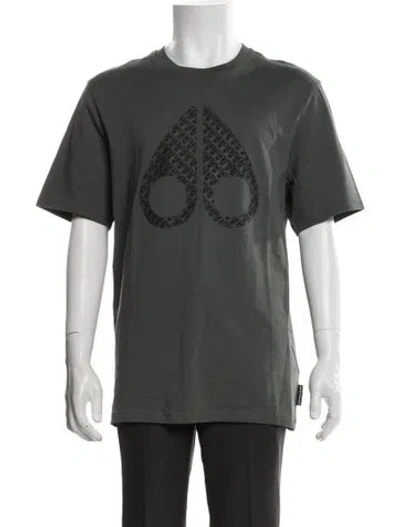 Pre-owned Moose Knuckles Graphic Print Crew Neck T-shirt In Green