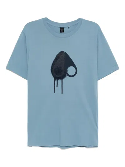 Moose Knuckles Graphic-printed T-shirt In Blue