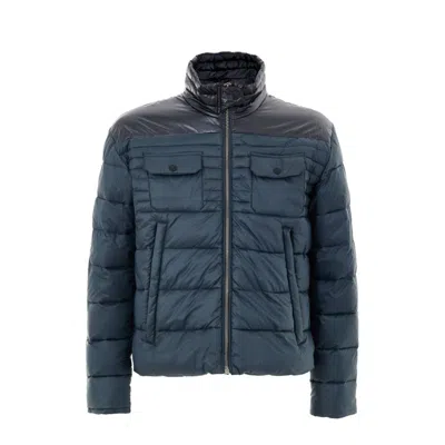 Moose Knuckles Gray Cotton Jackets And Coat In Blue