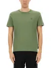 Moose Knuckles Green Solid Crew Neck T-shirt In Green
