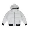 Moose Knuckles Grey Cloud Bomber Shearling Puffer Jacket In Blue